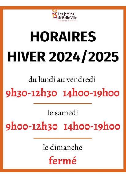 horaire hiver